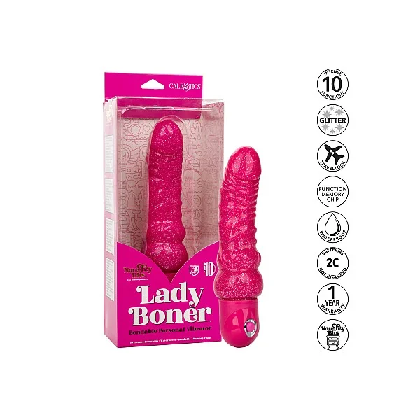 Lady Boner Bendable Vibrator - Roze van het merk Naughty Bits - Prostaat Vibrators - online bestellen bij Masculum.nl. De discrete online seks-toys en erotisch heren ondergoed winkel voor gay & hetero mannen.