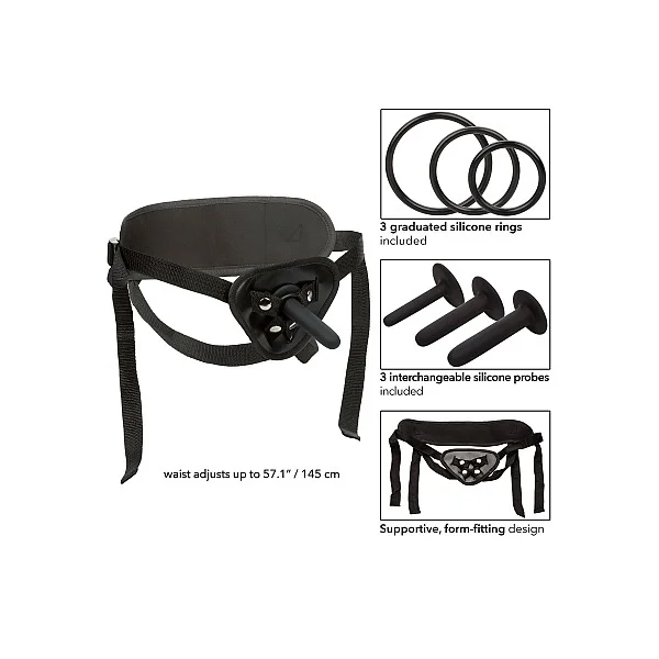 Boundless Silicone Pegging Kit - Zwart van het merk Boundless - Voorbinddildo's - online bestellen bij Masculum.nl. De discrete online seks-toys en erotisch heren ondergoed winkel voor gay & hetero mannen.