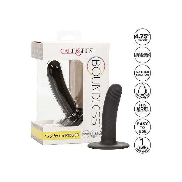 Boundless 4.75/12cm Ridged - Zwart van het merk Boundless - Dildo's - online kopen bij Masculum.nl. De discrete online seks-toys en erotisch heren ondergoed winkel voor gay & hetero mannen.