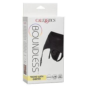 Boundless Thong with Garter - Zwart