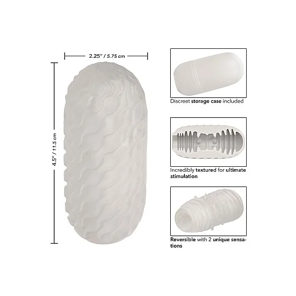 Boundless Ribbed Stroker - Transparant van het merk Boundless - Sleeve Masturbators - online bestellen bij Masculum.nl. De discrete online seks-toys en erotisch heren ondergoed winkel voor gay & hetero mannen.