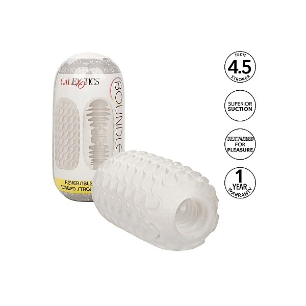 Boundless Ribbed Stroker - Transparant van het merk Boundless - Sleeve Masturbators - online bestellen bij Masculum.nl. De discrete online seks-toys en erotisch heren ondergoed winkel voor gay & hetero mannen.