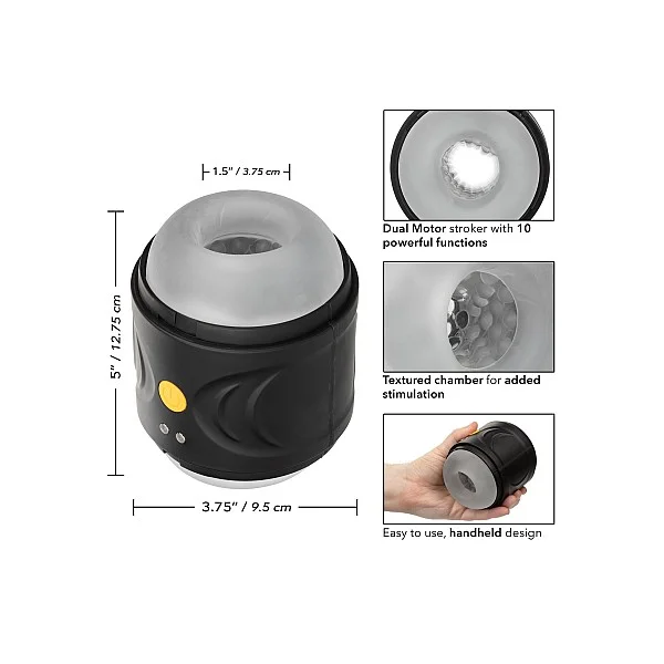 Boundless Dual Motor Stroker - Zwart van het merk Boundless - Sleeve Masturbators - online bestellen bij Masculum.nl. De discrete online seks-toys en erotisch heren ondergoed winkel voor gay & hetero mannen.