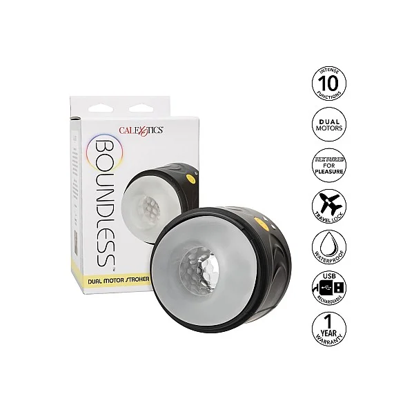 Boundless Dual Motor Stroker - Zwart van het merk Boundless - Sleeve Masturbators - online bestellen bij Masculum.nl. De discrete online seks-toys en erotisch heren ondergoed winkel voor gay & hetero mannen.