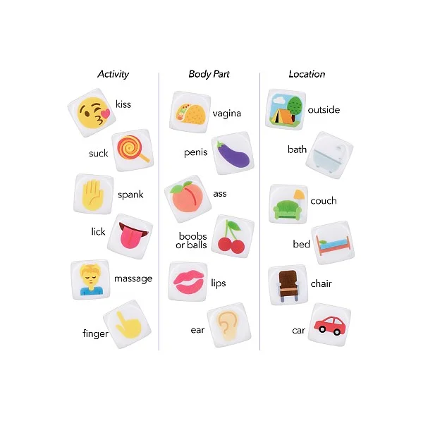 Emojigasm Dice - Assortiment van het merk CalExotics -  - online kopen bij Masculum.nl. De discrete online seks-toys en erotisch heren ondergoed winkel voor gay & hetero mannen.