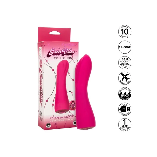 Gem Vibe Collection Curve - Roze van het merk Gem Vibe - Waterdichte Vibrators - online bestellen bij Masculum.nl. De discrete online seks-toys en erotisch heren ondergoed winkel voor gay & hetero mannen.