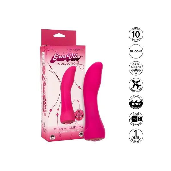 Gem Vibe Collection Glider - Roze van het merk Gem Vibe - Siliconen Vibrators - online bestellen bij Masculum.nl. De discrete online seks-toys en erotisch heren ondergoed winkel voor gay & hetero mannen.