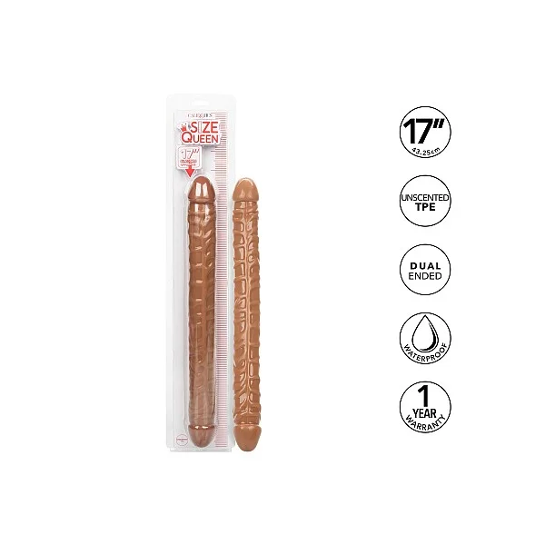 Size Queen Double Dong 17 Inch - Bruine huidskleur van het merk Size Queen - Dubbele Dildo's - online bestellen bij Masculum.nl. De discrete online seks-toys en erotisch heren ondergoed winkel voor gay & hetero mannen.