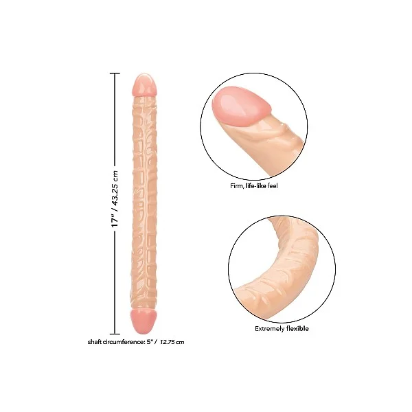 Size Queen Double Dong 17 Inch - Lichte huidskleur van het merk Size Queen - Dubbele Dildo's - online kopen bij Masculum.nl. De discrete online seks-toys en erotisch heren ondergoed winkel voor gay & hetero mannen.