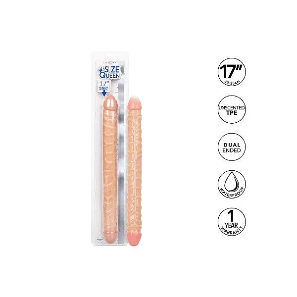 Size Queen Double Dong 17 Inch - Lichte huidskleur van het merk Size Queen - Dubbele Dildo's - online kopen bij Masculum.nl. De discrete online seks-toys en erotisch heren ondergoed winkel voor gay & hetero mannen.