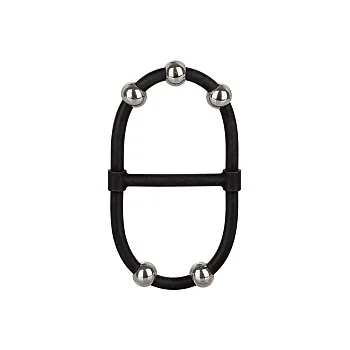 Beaded Dual Silicone Maximizer - Zwart
