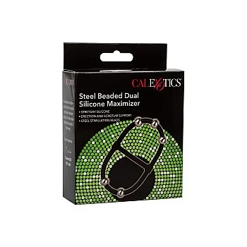 Beaded Dual Silicone Maximizer - Zwart