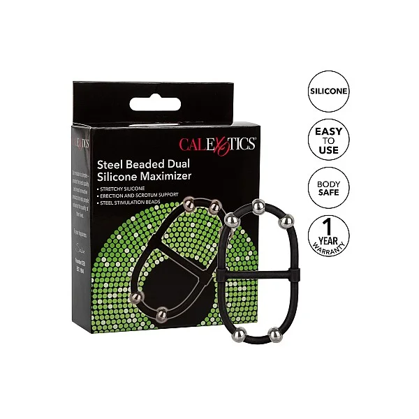 Beaded Dual Silicone Maximizer - Zwart van het merk Rings - Cockringen - online bestellen bij Masculum.nl. De discrete online seks-toys en erotisch heren ondergoed winkel voor gay & hetero mannen.