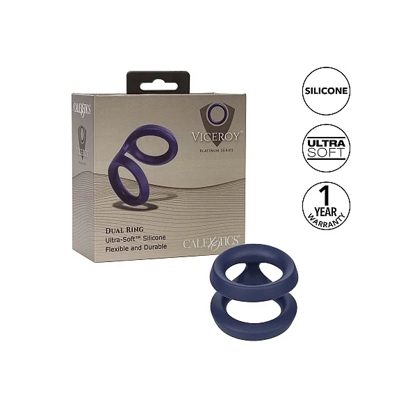 Viceroy Dual Ring - Blauw van het merk Viceroy - Cockringen - online bestellen bij Masculum.nl. De discrete online seks-toys en erotisch heren ondergoed winkel voor gay & hetero mannen.