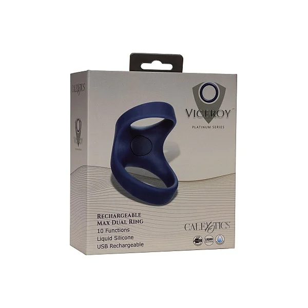 Rechargeable Max Dual Ring - Blauw van het merk Viceroy - Cockringen - online bestellen bij Masculum.nl. De discrete online seks-toys en erotisch heren ondergoed winkel voor gay & hetero mannen.