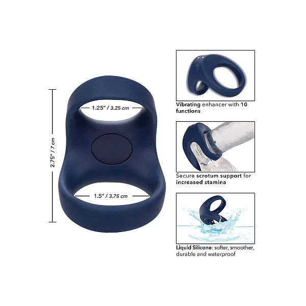 Rechargeable Max Dual Ring - Blauw van het merk Viceroy - Cockringen - online bestellen bij Masculum.nl. De discrete online seks-toys en erotisch heren ondergoed winkel voor gay & hetero mannen.