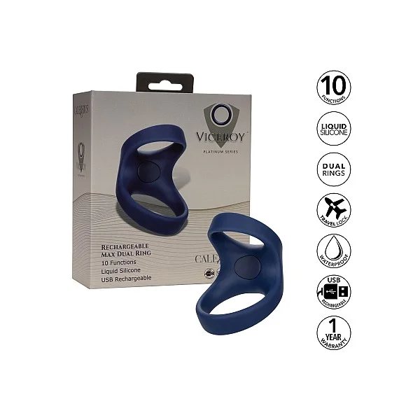 Rechargeable Max Dual Ring - Blauw van het merk Viceroy - Cockringen - online bestellen bij Masculum.nl. De discrete online seks-toys en erotisch heren ondergoed winkel voor gay & hetero mannen.