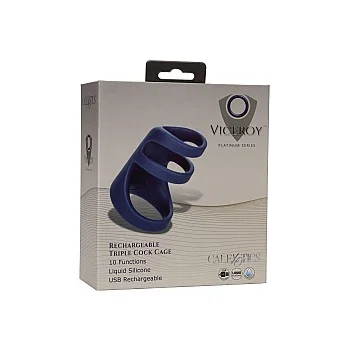 Rechargeable Triple Cock Cage - Blauw
