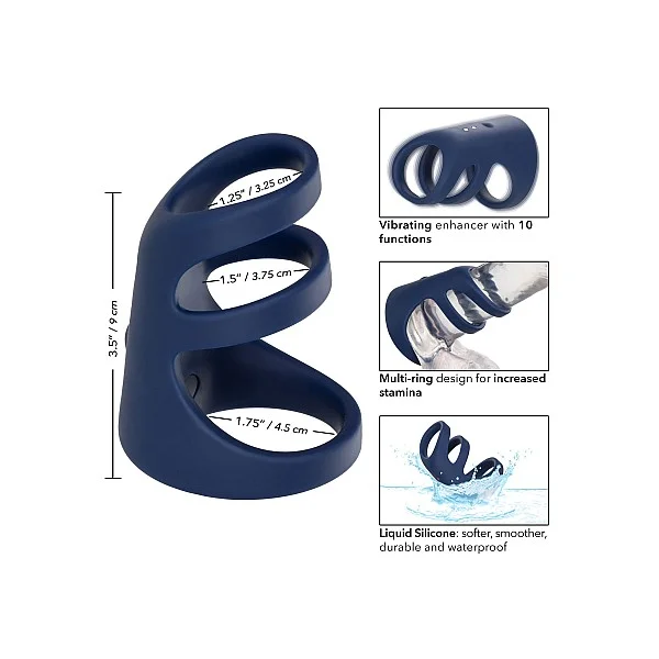 Rechargeable Triple Cock Cage - Blauw van het merk Viceroy - Penis Sleeves - online kopen bij Masculum.nl. De discrete online seks-toys en erotisch heren ondergoed winkel voor gay & hetero mannen.