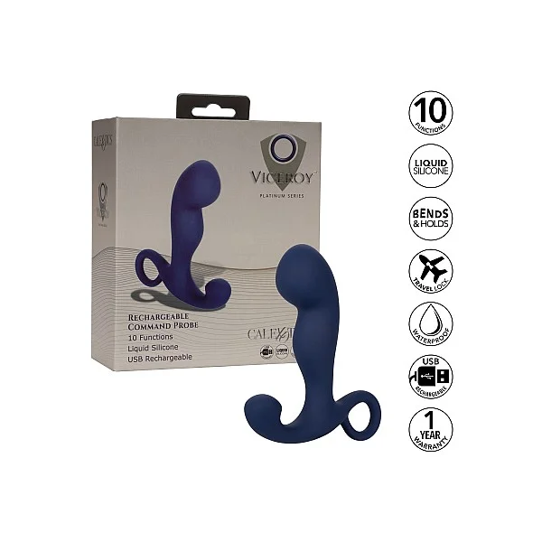 Rechargeable Command Probe - Blauw van het merk Viceroy - Buttplugs - online kopen bij Masculum.nl. De discrete online seks-toys en erotisch heren ondergoed winkel voor gay & hetero mannen.
