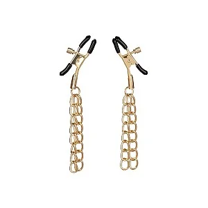 Ride 'em Premium Denim Collection Nipple Clamps - Goud