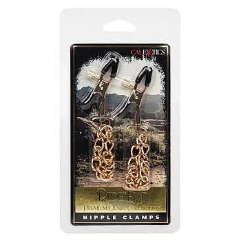 Ride 'em Premium Denim Collection Nipple Clamps - Goud