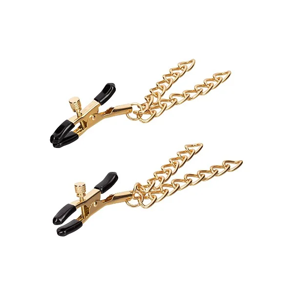 Ride 'em Premium Denim Collection Nipple Clamps - Goud van het merk Ride Em - Tepelklemmen - online kopen bij Masculum.nl. De discrete online seks-toys en erotisch heren ondergoed winkel voor gay & hetero mannen.