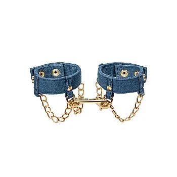 Ride 'em Premium Denim Collection Wrist Cuffs - Blauw