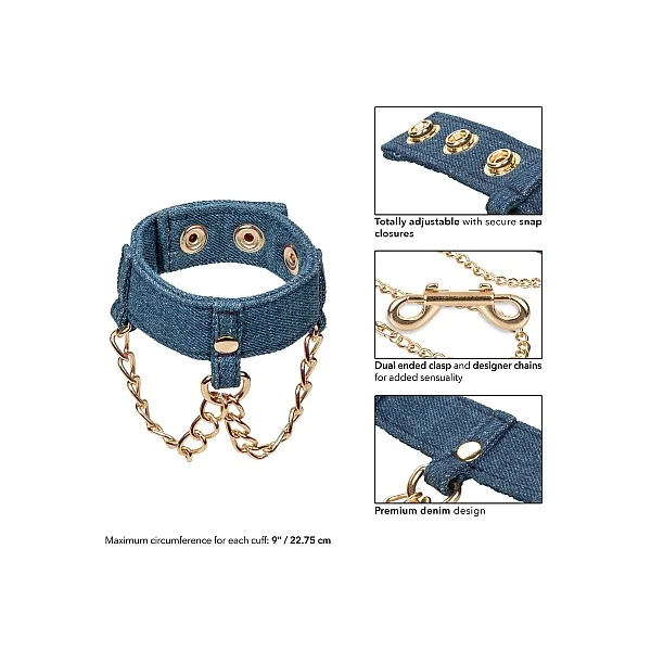 Ride 'em Premium Denim Collection Wrist Cuffs - Blauw van het merk Ride Em - Boeien - online kopen bij Masculum.nl. De discrete online seks-toys en erotisch heren ondergoed winkel voor gay & hetero mannen.