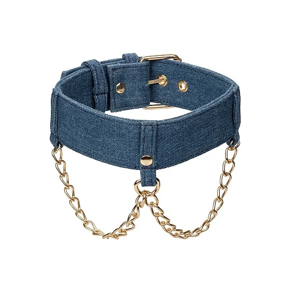 Ride 'em Premium Denim Collection Collar with Leash - Blauw van het merk Ride Em - BDSM Collars - online kopen bij Masculum.nl. De discrete online seks-toys en erotisch heren ondergoed winkel voor gay & hetero mannen.