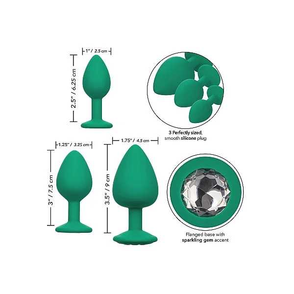 Cheeky Gems 3 Pcs - Groen van het merk Cheeky - Buttplugs - online kopen bij Masculum.nl. De discrete online seks-toys en erotisch heren ondergoed winkel voor gay & hetero mannen.