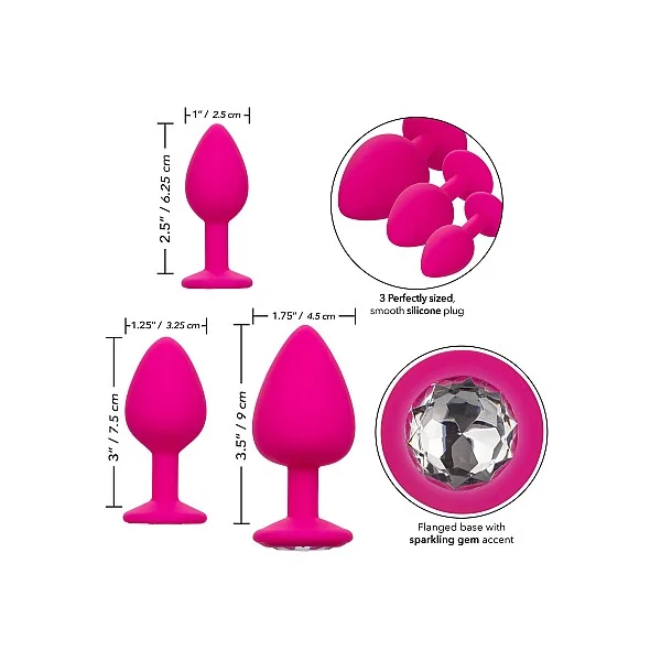 Cheeky Gems 3 Pcs - Roze van het merk Cheeky - Buttplugs - online kopen bij Masculum.nl. De discrete online seks-toys en erotisch heren ondergoed winkel voor gay & hetero mannen.