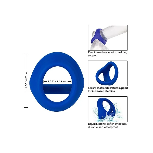 Admiral Cock Ball Dual Ring - Blauw van het merk Admiral - Cockringen - online kopen bij Masculum.nl. De discrete online seks-toys en erotisch heren ondergoed winkel voor gay & hetero mannen.