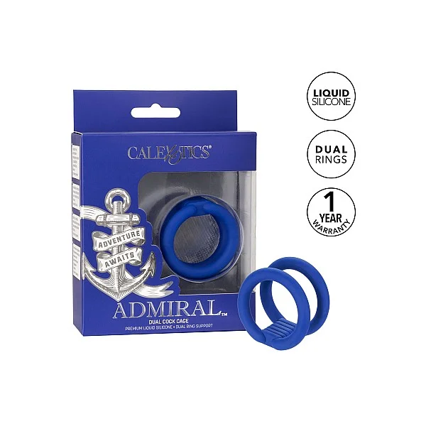 Admiral Dual Cock Cage - Blauw van het merk Admiral - Cockringen - online kopen bij Masculum.nl. De discrete online seks-toys en erotisch heren ondergoed winkel voor gay & hetero mannen.