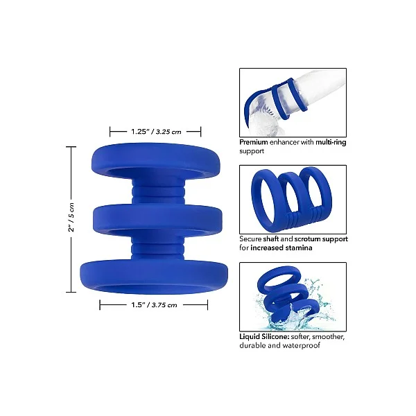 Admiral Triple Cock Cage - Blauw van het merk Admiral - Cockringen - online bestellen bij Masculum.nl. De discrete online seks-toys en erotisch heren ondergoed winkel voor gay & hetero mannen.