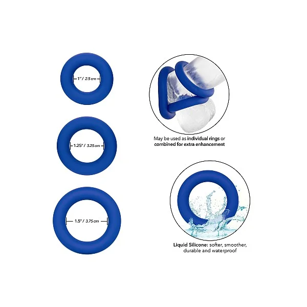 Admiral Cock Ring Set - Blauw van het merk Admiral - Cockringen - online kopen bij Masculum.nl. De discrete online seks-toys en erotisch heren ondergoed winkel voor gay & hetero mannen.