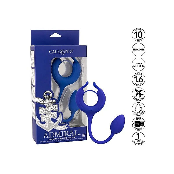 Admiral Weighted Cock Ring - Blauw van het merk Admiral - Cockringen - online kopen bij Masculum.nl. De discrete online seks-toys en erotisch heren ondergoed winkel voor gay & hetero mannen.