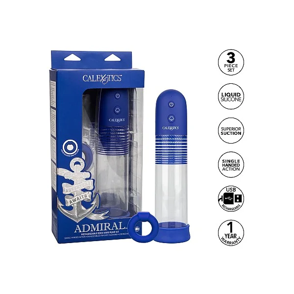 Admiral Rechargeable Pump Kit - Blauw van het merk Admiral - Penispompen - online kopen bij Masculum.nl. De discrete online seks-toys en erotisch heren ondergoed winkel voor gay & hetero mannen.