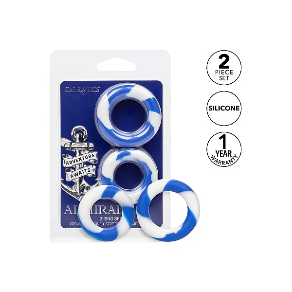 Admiral 2 Ring Set - Blauw van het merk Admiral - Cockringen - online bestellen bij Masculum.nl. De discrete online seks-toys en erotisch heren ondergoed winkel voor gay & hetero mannen.