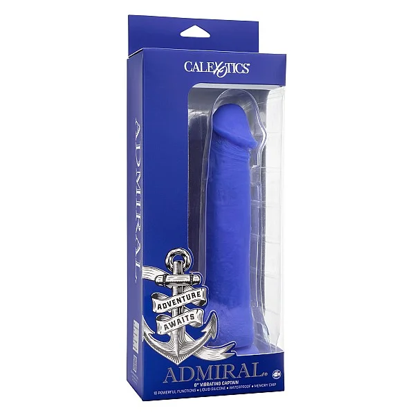 CalExotics Admiral 8” Vibrating Captain - Blauw van het merk Admiral - Realistische Vibrators - online kopen bij Masculum.nl. De discrete online seks-toys en erotisch heren ondergoed winkel voor gay & hetero mannen.