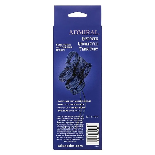 CalExotics Admiral Rope 32.75’/10 M - Blauw van het merk Admiral - Bondage Touwen - online bestellen bij Masculum.nl. De discrete online seks-toys en erotisch heren ondergoed winkel voor gay & hetero mannen.