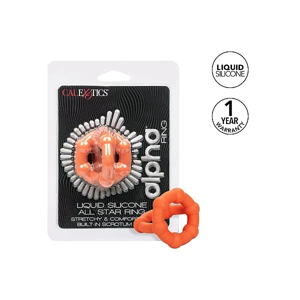 Alpha All Star Ring - Oranje van het merk Alpha - Cockringen - online bestellen bij Masculum.nl. De discrete online seks-toys en erotisch heren ondergoed winkel voor gay & hetero mannen.