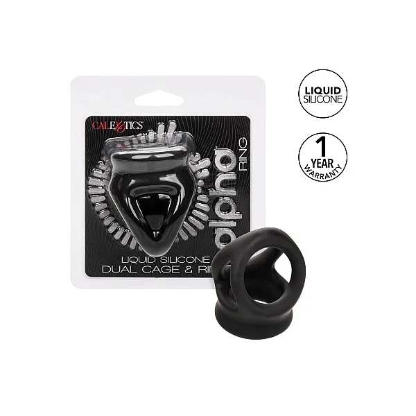 Alpha Dual Cage Ring - Zwart van het merk Alpha - Cockringen - online kopen bij Masculum.nl. De discrete online seks-toys en erotisch heren ondergoed winkel voor gay & hetero mannen.
