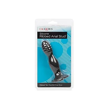 Ribbed Anal Stud - Zwart