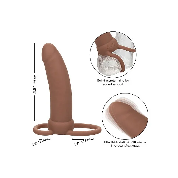 Performance Maxx Rechargeable Thick Dual Penetrator - Bruine huidskleur van het merk Performance Maxx - Penis Sleeves - online kopen bij Masculum.nl. De discrete online seks-toys en erotisch heren ondergoed winkel voor gay & hetero mannen.