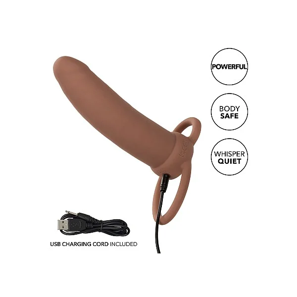 Performance Maxx Rechargeable Thick Dual Penetrator - Bruine huidskleur van het merk Performance Maxx - Penis Sleeves - online kopen bij Masculum.nl. De discrete online seks-toys en erotisch heren ondergoed winkel voor gay & hetero mannen.