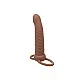 Performance Maxx Rechargeable Ribbed Dual Penetrator - Bruine huidskleur van het merk Performance Maxx - Penis Sleeves - online kopen bij Masculum.nl. De discrete online seks-toys en erotisch heren ondergoed winkel voor gay & hetero mannen.