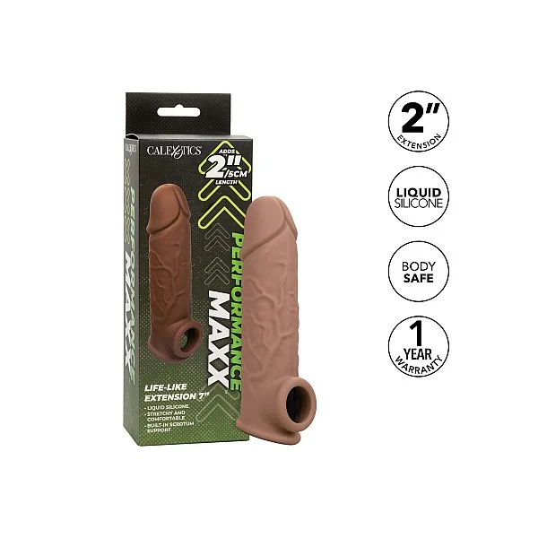 Life-Like Extension 7 Inch - Bruine huidskleur van het merk Performance Maxx - Penis Sleeves - online bestellen bij Masculum.nl. De discrete online seks-toys en erotisch heren ondergoed winkel voor gay & hetero mannen.