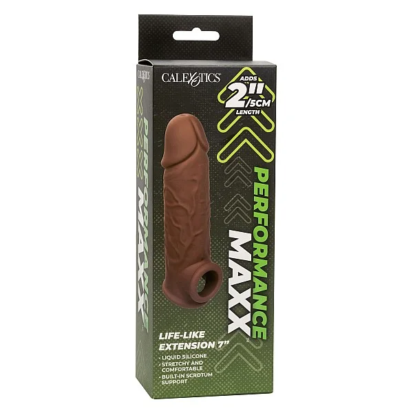 Life-Like Extension 7 Inch - Bruine huidskleur van het merk Performance Maxx - Penis Sleeves - online bestellen bij Masculum.nl. De discrete online seks-toys en erotisch heren ondergoed winkel voor gay & hetero mannen.