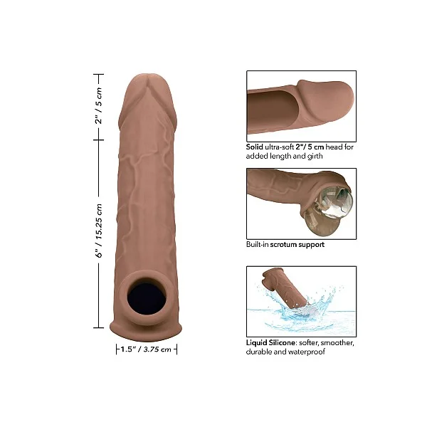 Life-Like Extension 8 Inch - Bruine huidskleur van het merk Performance Maxx - Penis Sleeves - online bestellen bij Masculum.nl. De discrete online seks-toys en erotisch heren ondergoed winkel voor gay & hetero mannen.